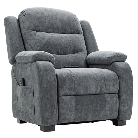 Power Recliner Chair, Quiet Brushless Motor, Remote, Dark Grey