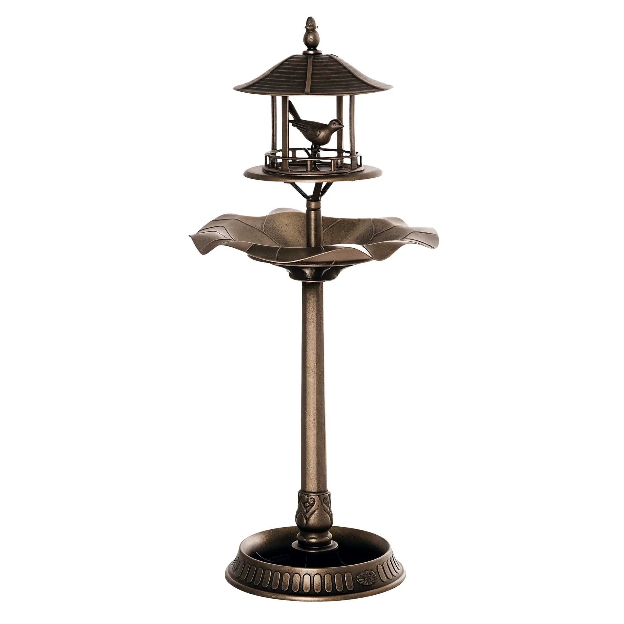 3-in-1 Garden Bird Bath Bowl, Large Water Basin, Gold Garden Decor Antique Gold (Bronze) at Gallery Canada