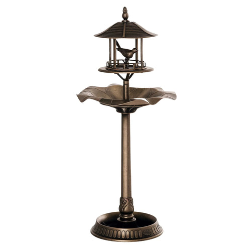 3-in-1 Garden Bird Bath Bowl, Large Water Basin, Gold