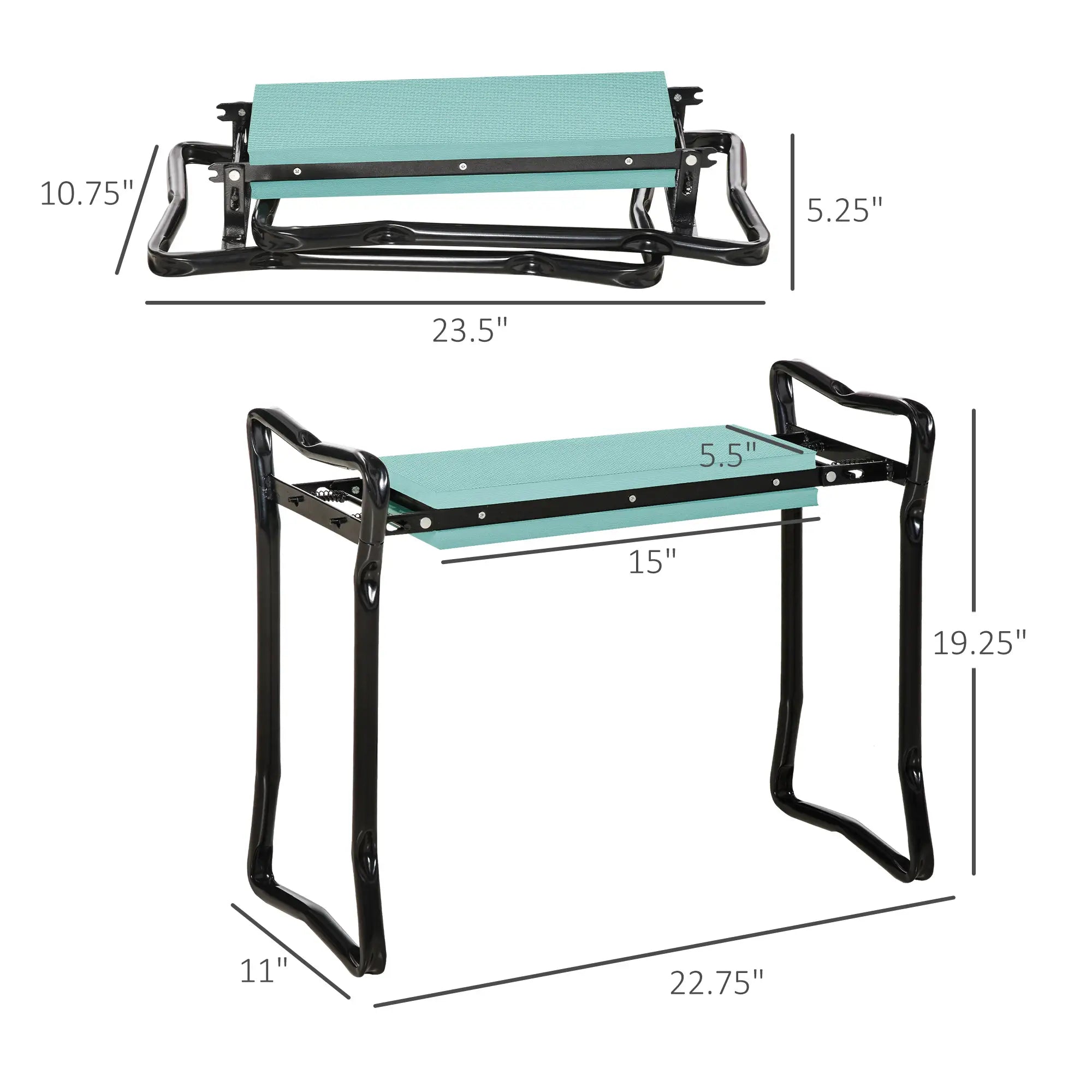Garden Kneeler Seat Stool, Folding Gardening Chair with Thick Pad Garden Accessories at Gallery Canada