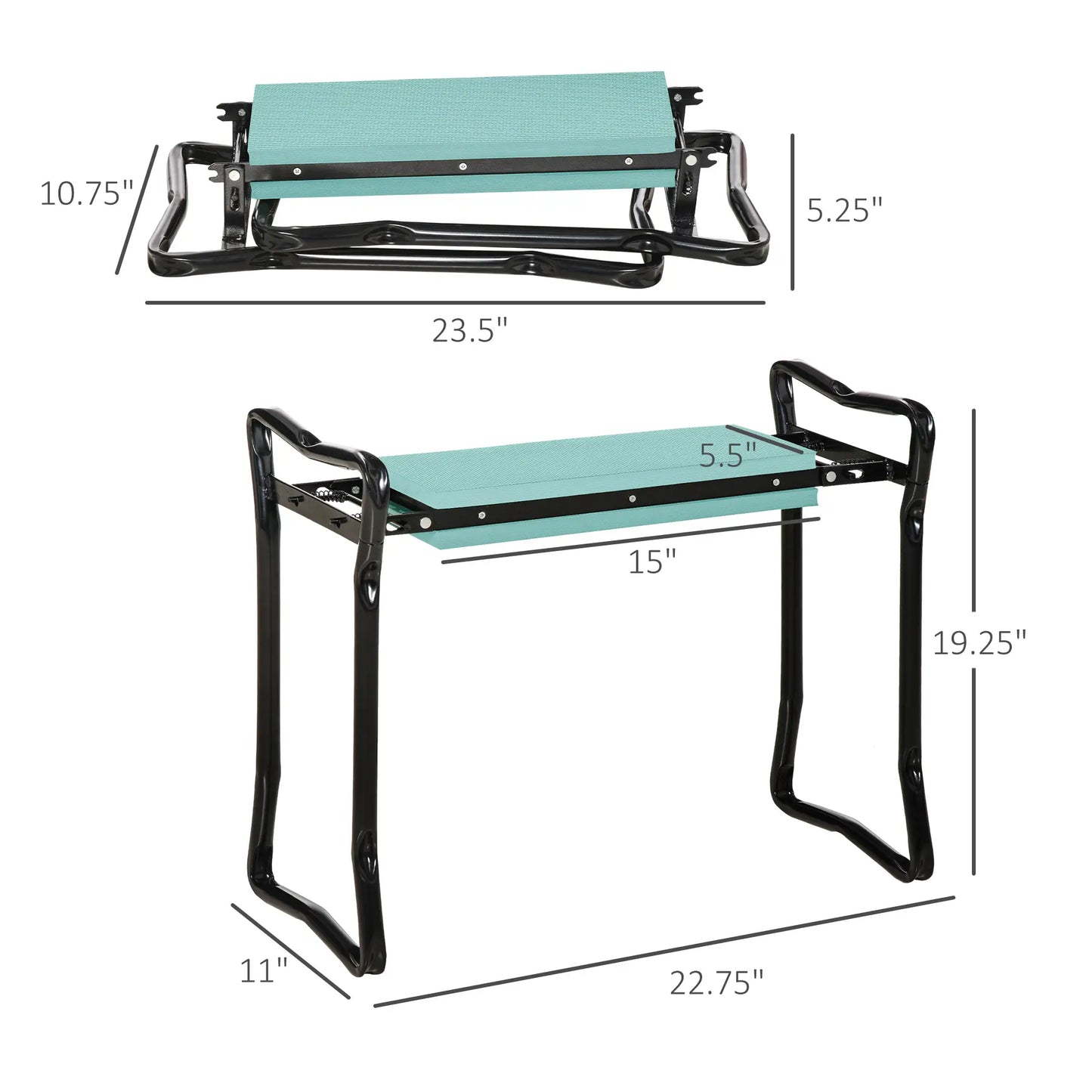 Garden Kneeler Seat Stool, Folding Gardening Chair with Thick Pad Garden Accessories at Gallery Canada