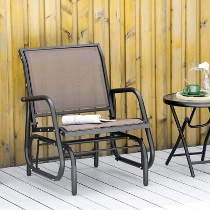 Outdoor Glider Chair, Breathable Mesh, Metal Frame, Brown Outdoor Gliders at Gallery Canada