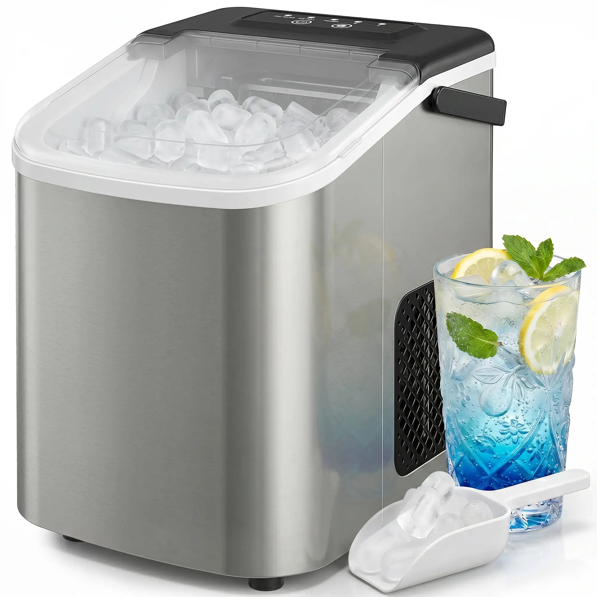 Portable Ice Maker, Self-Cleaning, 2 Bullet Ice Sizes, Silver Small Kitchen Appliances at Gallery Canada