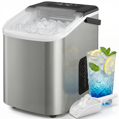 Portable Ice Maker, Self-Cleaning, 2 Bullet Ice Sizes, Silver Small Kitchen Appliances at Gallery Canada