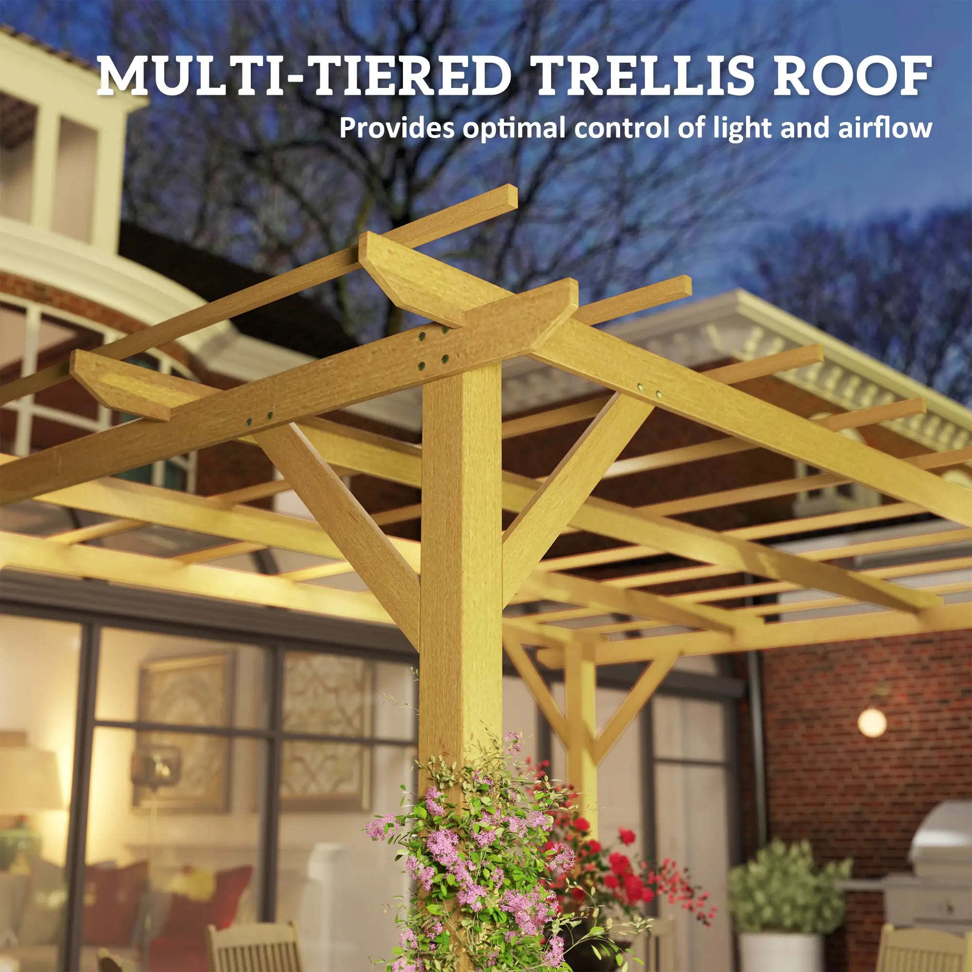 10' x 13' Wood Pergola, Outdoor Gazebo for Garden, Patio Pergolas at Gallery Canada