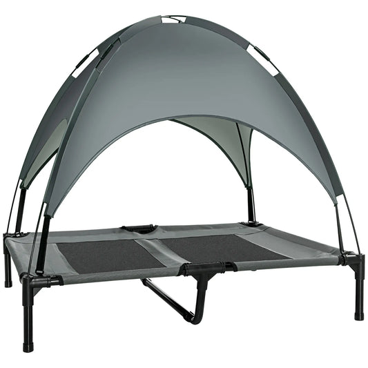 Large Elevated Dog Bed, 6.2"L X 29.9"W 36.2"H, Foldable, Grey Elevated Dog Beds Grey, Black at Gallery Canada