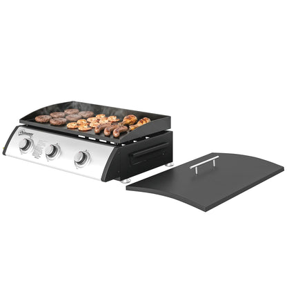 Propane Gas Grill, 3 Burners 8530 BTU, Black