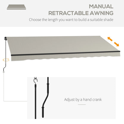 15' X 10' Retractable Awning, 280gsm UV Resistant Sunshade, Light Grey Window Awnings at Gallery Canada