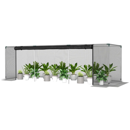 Galvanized Steel Crop Cage, Plant Protection Tent, 12' x 4', Black Crop Cage Silver and Black at Gallery Canada