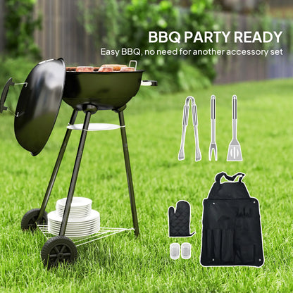17" Charcoal BBQ Grill With Shelf, Ash Catcher, Wheels, Black Charcoal BBQ Grils at Gallery Canada