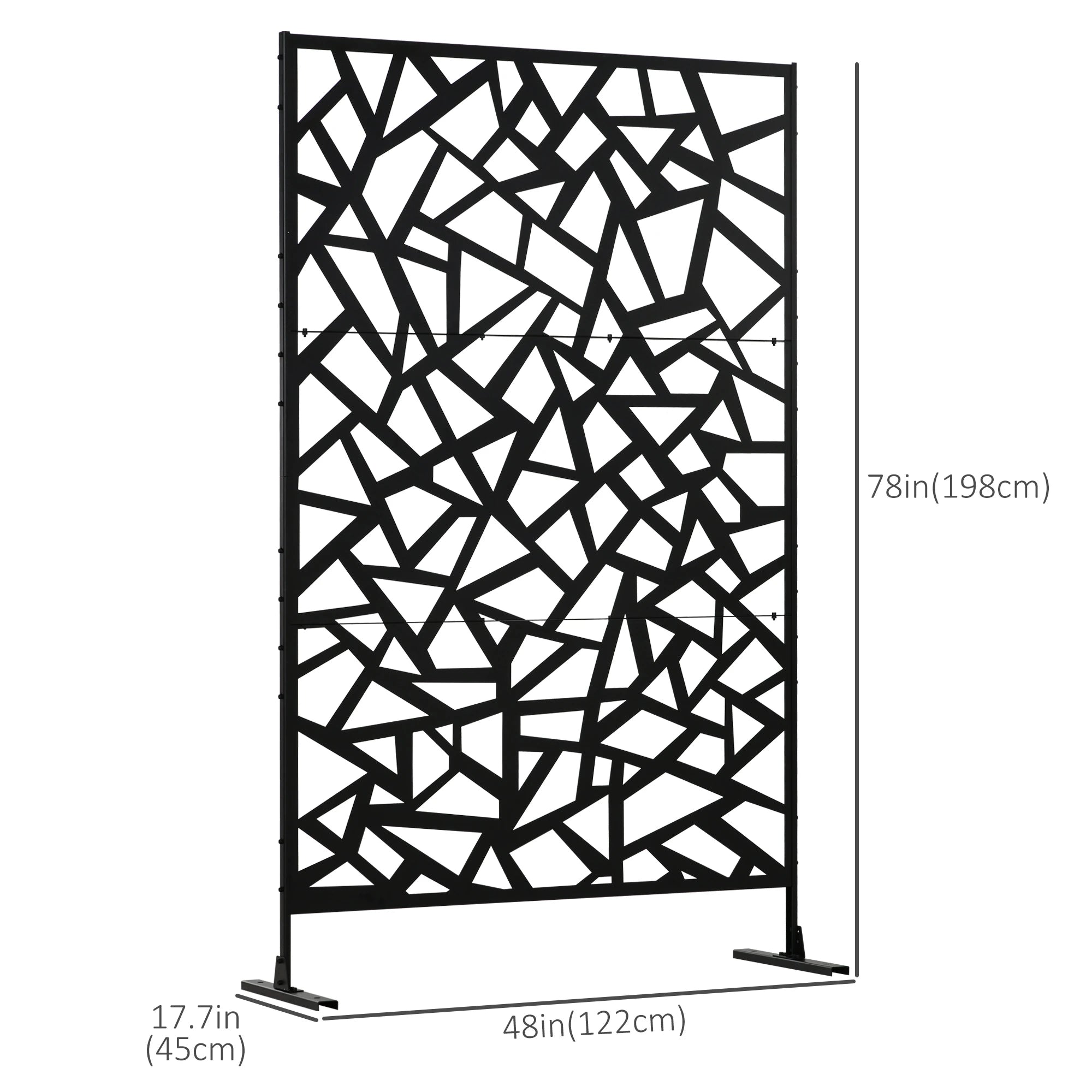 Garden Privacy Screen, Outdoor Metal Divider, Irregular Fence Style, Black Side Awnings at Gallery Canada