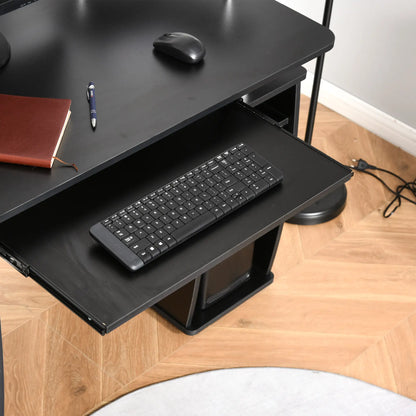 Computer Desk With Keyboard Tray, CPU Stand, Black Computer Desks at Gallery Canada