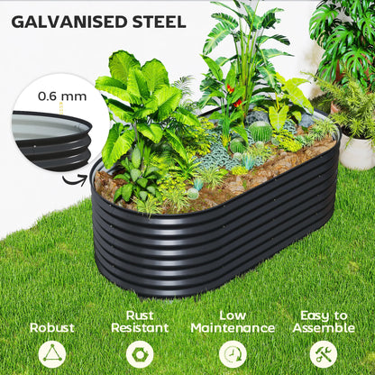 Galvanized Raised Garden Bed, 5 x 2.5 x 2 ft, Oval Planter Box, Black Galvanized Planter Boxes at Gallery Canada