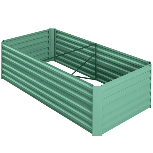 Galvanized Raised Garden Bed, Steel Planter 71" x 35" x 23", Light Green Raised Garden Beds Light Green at Gallery Canada