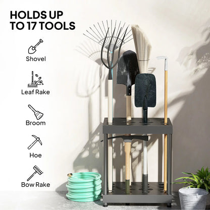 Heavy-Duty Metal Garden Tool Storage Rack, 16 Tool Organizer Garden Accessories at Gallery Canada
