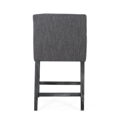 Upholstered Counter Stools, Rubberwood Frame, 24×23×39.5 inch, Charcoal Bar Stools at Gallery Canada