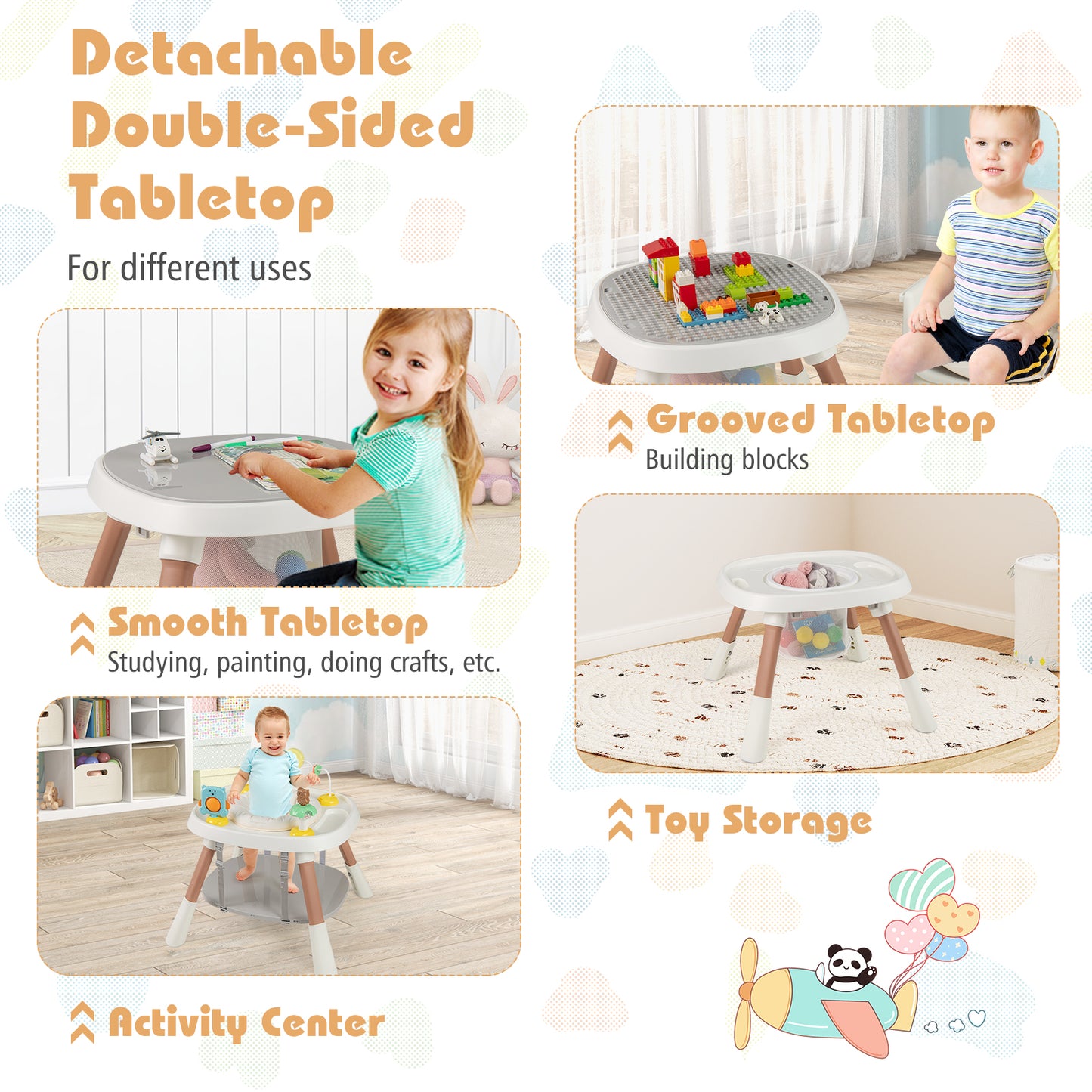 16-In-1 Baby High Chair, Activity Center, Booster Seat, White High Chairs at Gallery Canada