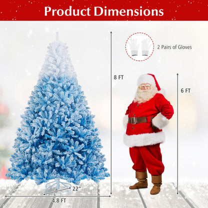 2025 New Artificial Christmas Tree with 456 Branch Tips and Folding Metal Stand-8FT, Blue Christmas Tree at Gallery Canada