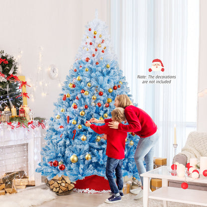 2025 New Artificial Christmas Tree with 456 Branch Tips and Folding Metal Stand-8FT, Blue Christmas Tree at Gallery Canada