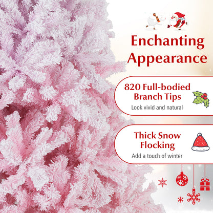 2025 New Artificial Christmas Tree with Folding Metal Stand and 456 Branch Tips-6FT, Pink Christmas Tree at Gallery Canada