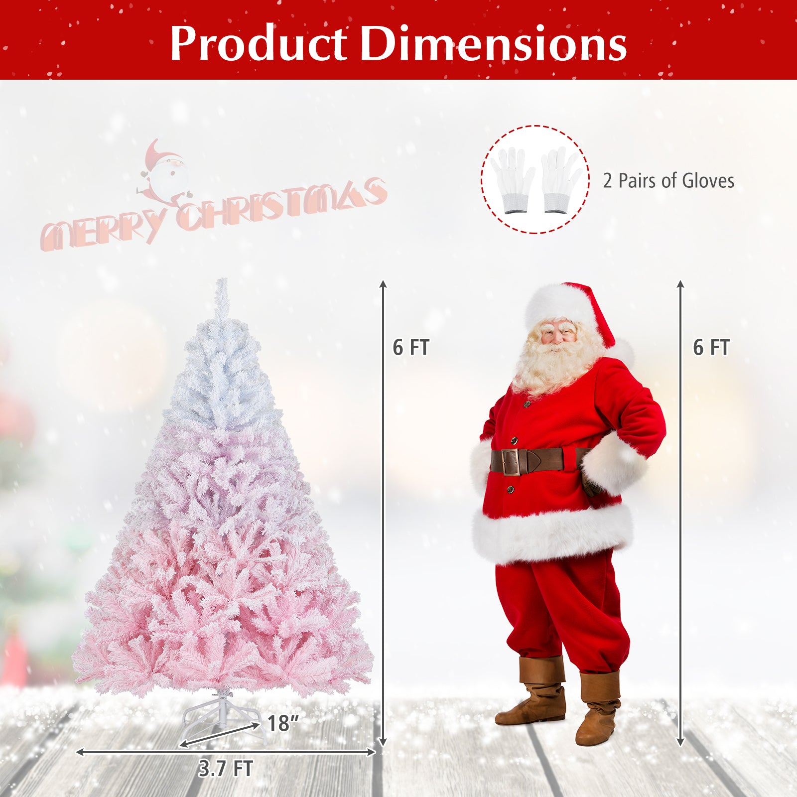 2025 New Artificial Christmas Tree with Folding Metal Stand and 456 Branch Tips-6FT, Pink Christmas Tree at Gallery Canada