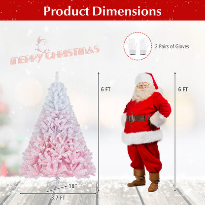 2025 New Artificial Christmas Tree with Folding Metal Stand and 456 Branch Tips-6FT, Pink Christmas Tree at Gallery Canada