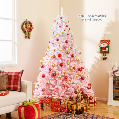 2025 New Artificial Christmas Tree with Folding Metal Stand and 456 Branch Tips-7FT, Pink Christmas Tree at Gallery Canada