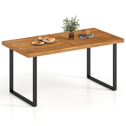 Acacia Wood Dining Table, Rectangular, For 6 People Patio Dining Tables at Gallery Canada