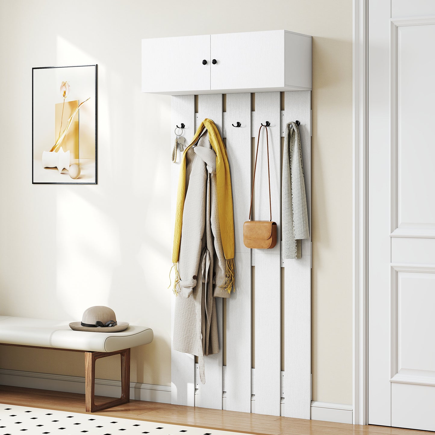 Wall Mounted Coat Rack, White Coat Racks & Hall Trees at Gallery Canada