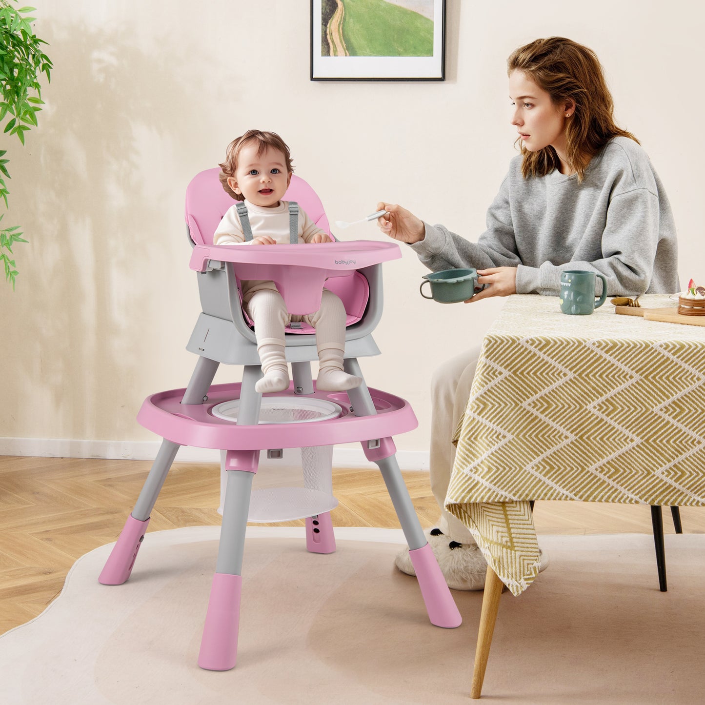 16-In-1 Baby High Chair With Activity Center, Booster Seat, Pink High Chairs at Gallery Canada