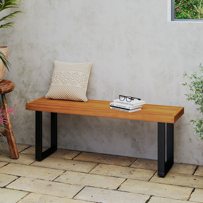 Acacia Wood Outdoor Bench 48 Inch, Natural, Set of 2 Outdoor Benches at Gallery Canada
