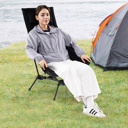 High Back Portable Camping Chair With Carry Bag, Pillow, Black Camping Furniture at Gallery Canada