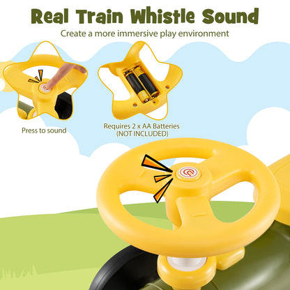 Ride On Toy With Steering Wheel, Train Whistle Sound, Green Push & Pedal Ride On Toys at Gallery Canada