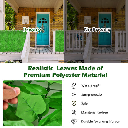 118 x 39 Inch Artificial Ivy Privacy Fence, Light Green Decorative Fencing & Flooring at Gallery Canada
