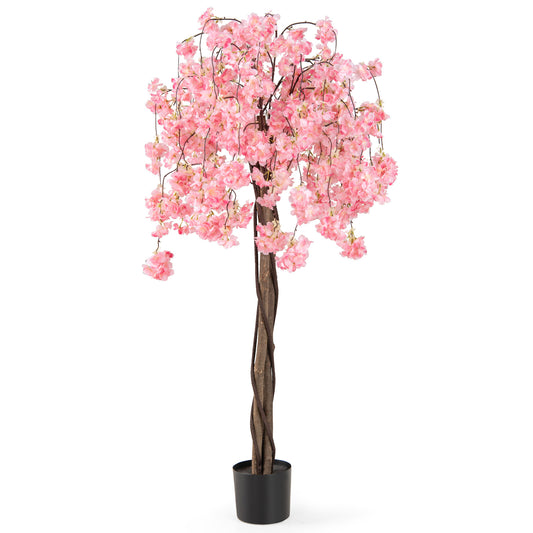 5.5 FT Artificial Cherry Blossom Tree, 1 Pack, Pink/White Flowers Faux Plants Pink at Gallery Canada