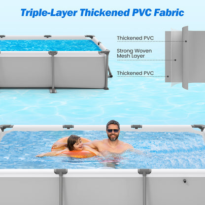 Metal Frame Outdoor Family Swimming Pool, 10 ft, Gray Swimming Pools at Gallery Canada