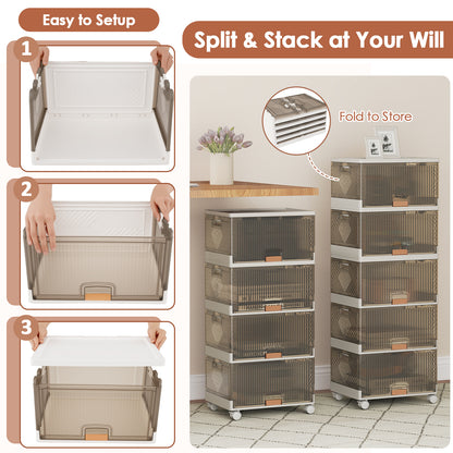 3/4/5/6-Cube Stackable Storage Bins, Detachable Wheels, 5 Cube, White Shoe Racks & Storage Benches at Gallery Canada