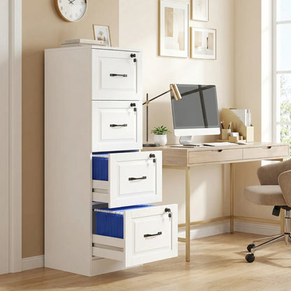 4 Drawer File Cabinet With Lock, Vertical Filing Cabinet, White Office Cabinets & Cupboards at Gallery Canada