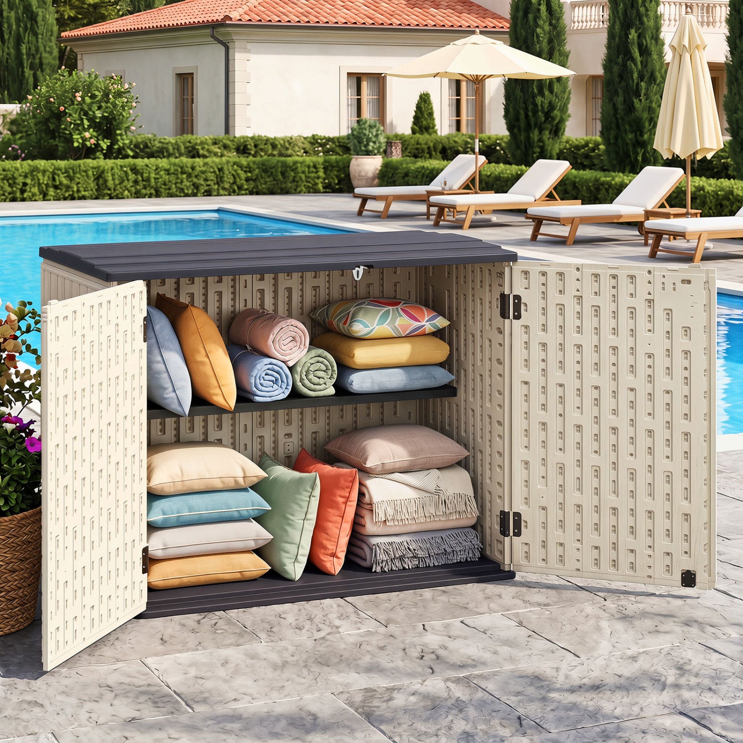 20 Cu.Ft Horizontal Resin Storage Shed, Beige Sheds & Outdoor Storage at Gallery Canada