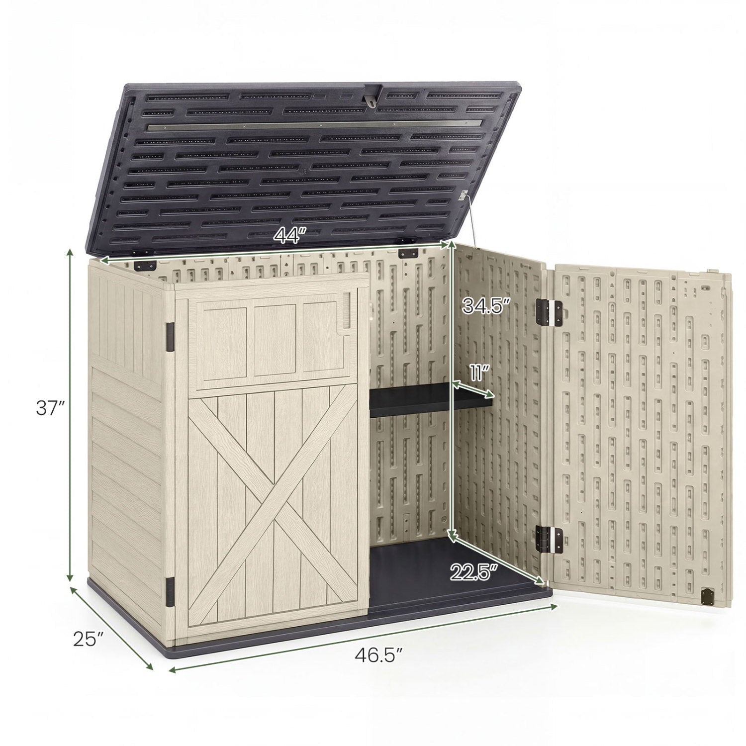 20 Cu.Ft Horizontal Resin Storage Shed, Beige Sheds & Outdoor Storage at Gallery Canada