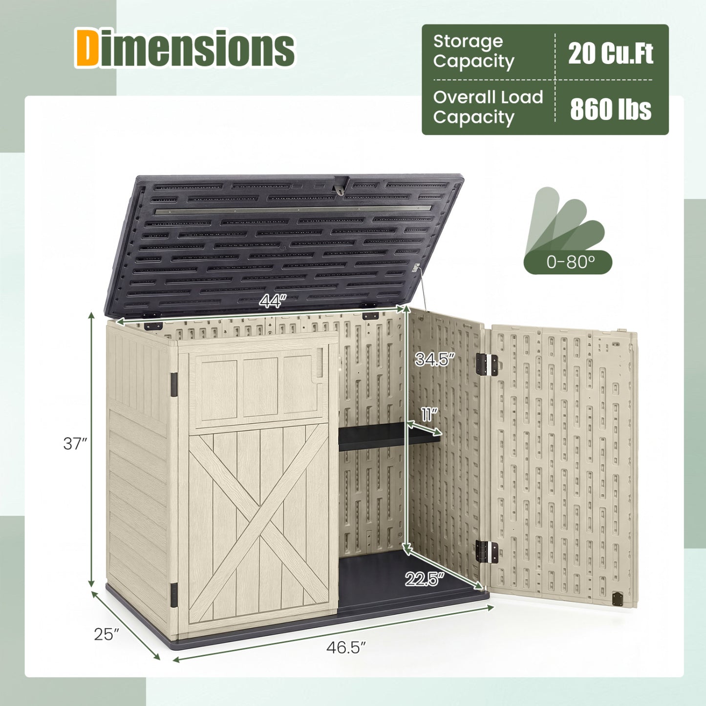 20 Cu.Ft Horizontal Resin Storage Shed, Beige Sheds & Outdoor Storage at Gallery Canada