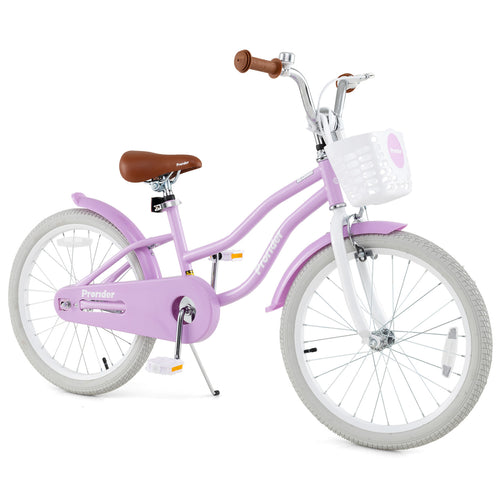 20 Inch Adjustable Kids Bike, 2 Brake System, Purple