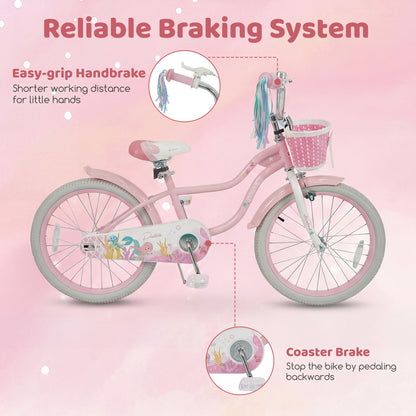20 Inch Kids Bike, Adjustable, Princess Of The Sea Theme, Pink Kids Bike at Gallery Canada