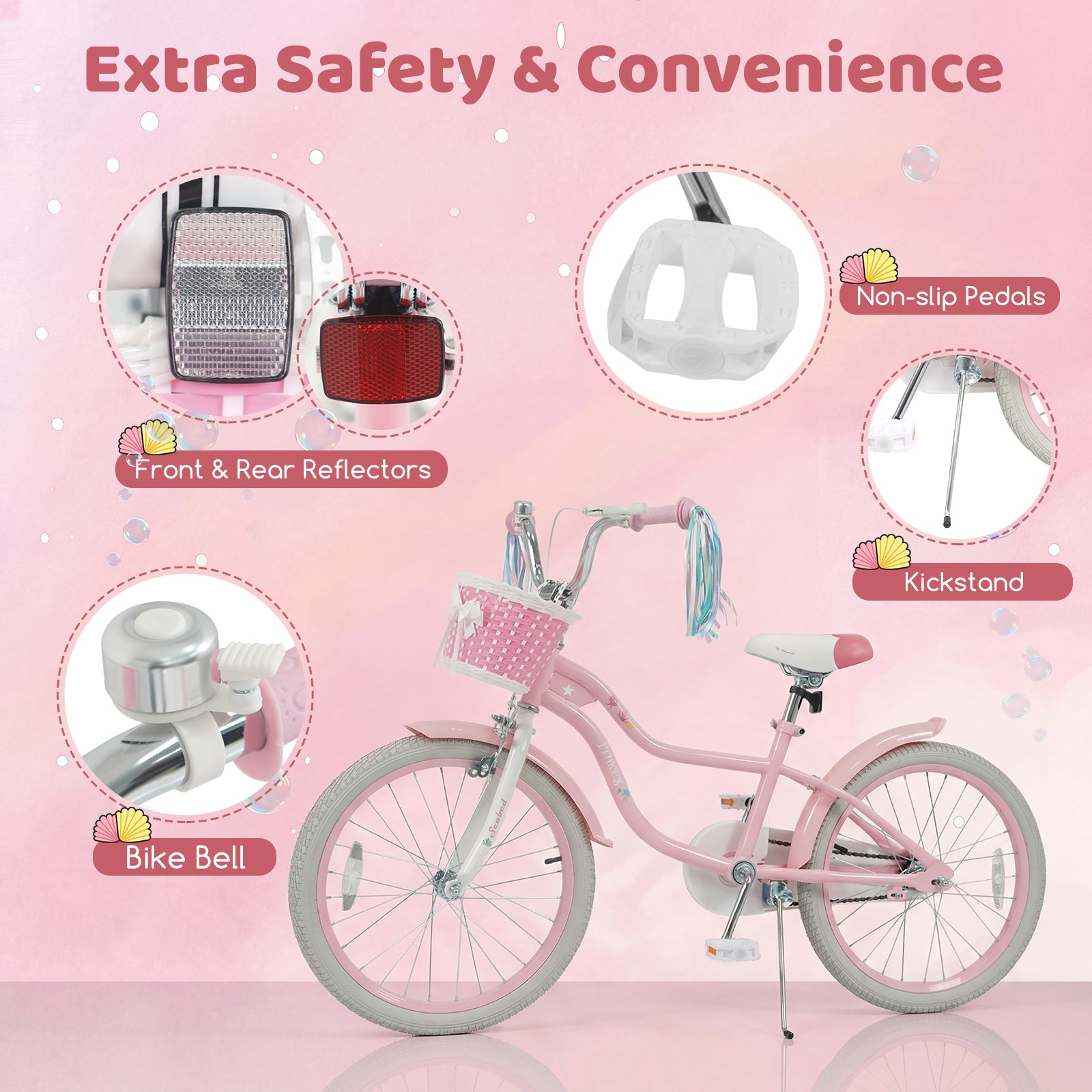 20 Inch Kids Bike, Adjustable, Princess Of The Sea Theme, Pink Kids Bike at Gallery Canada