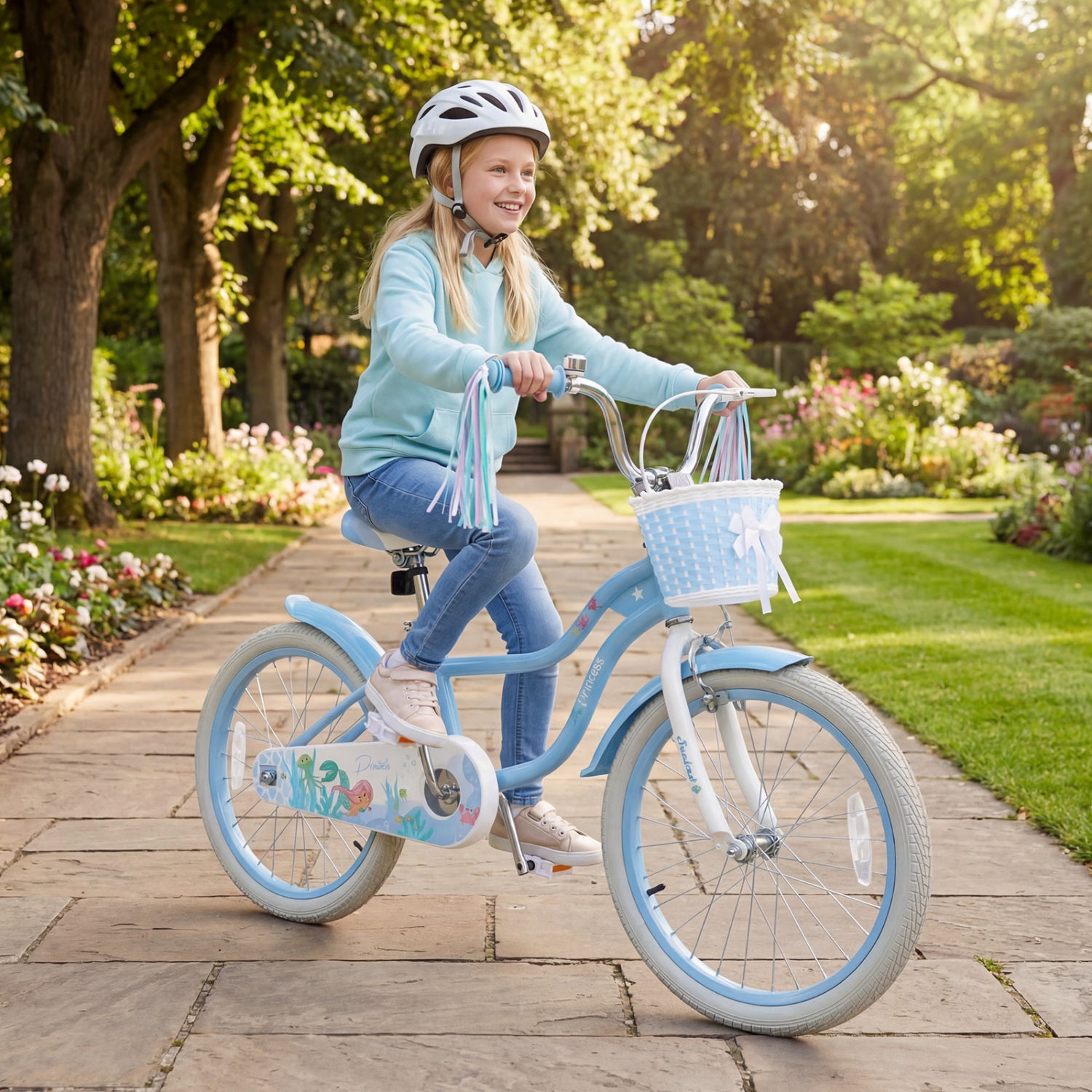 20 Inch Kids Bike, Adjustable, Princess Of The Sea Theme, Blue Kids Bike at Gallery Canada