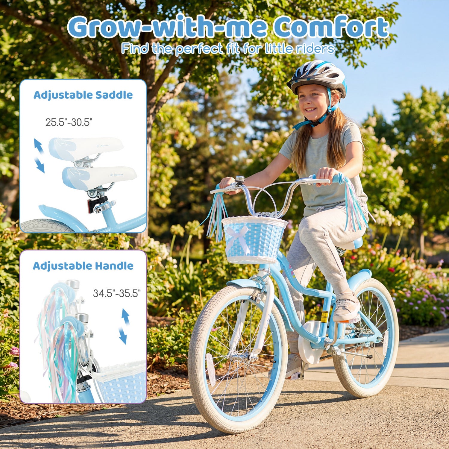 20 Inch Kids Bike, Adjustable, Princess Of The Sea Theme, Blue Kids Bike at Gallery Canada
