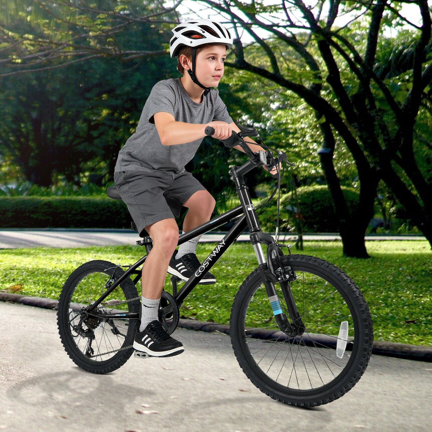 20 Inch Kids Mountain Bike Child Bicycle for Boys Girls Aged 8+ Years Old Black, Black Kids Bike at Gallery Canada