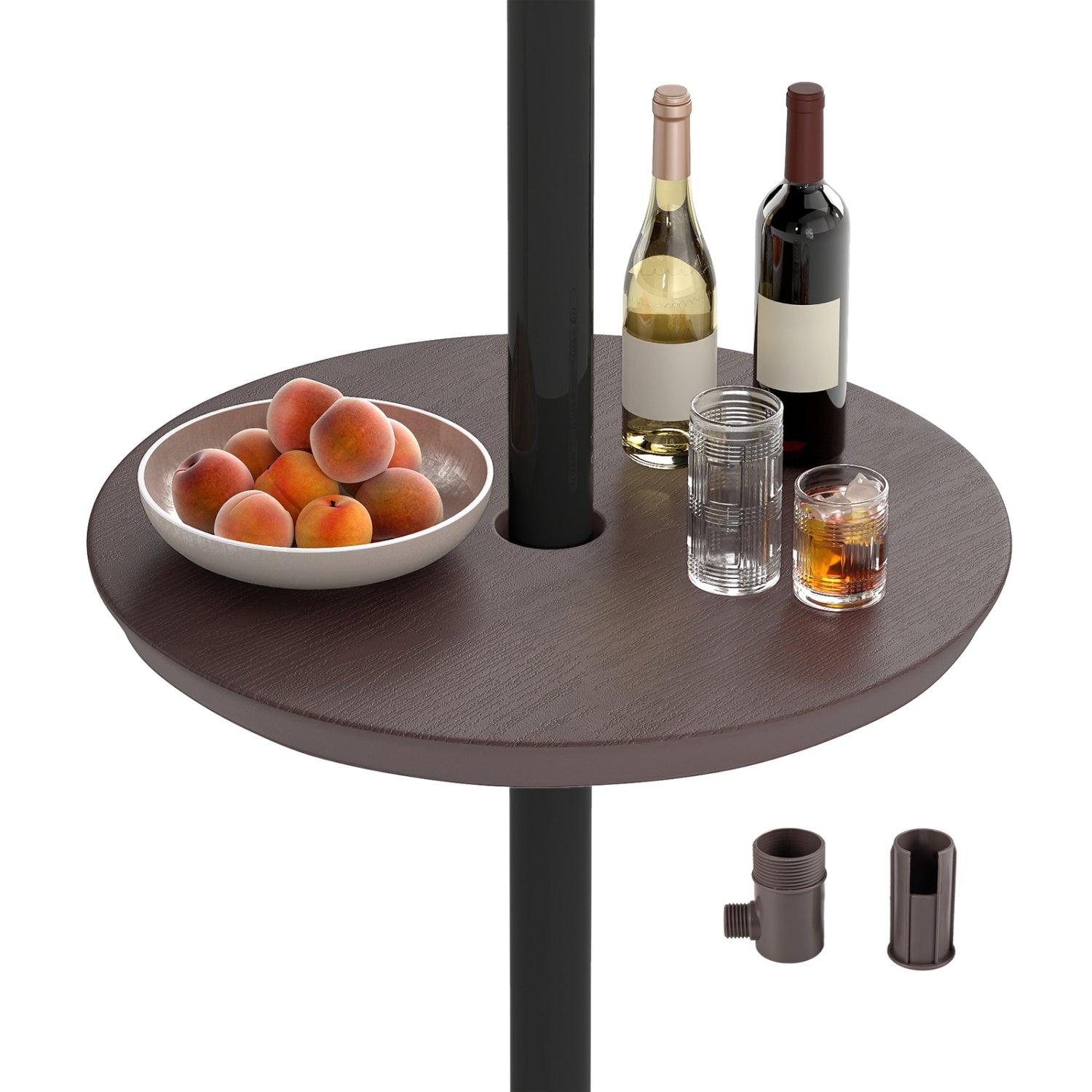 20 Inch Adjustable Outdoor Umbrella Table, 2 Sizes Patio Umbrella Pole Outdoor Umbrella Bases Coffee at Gallery Canada