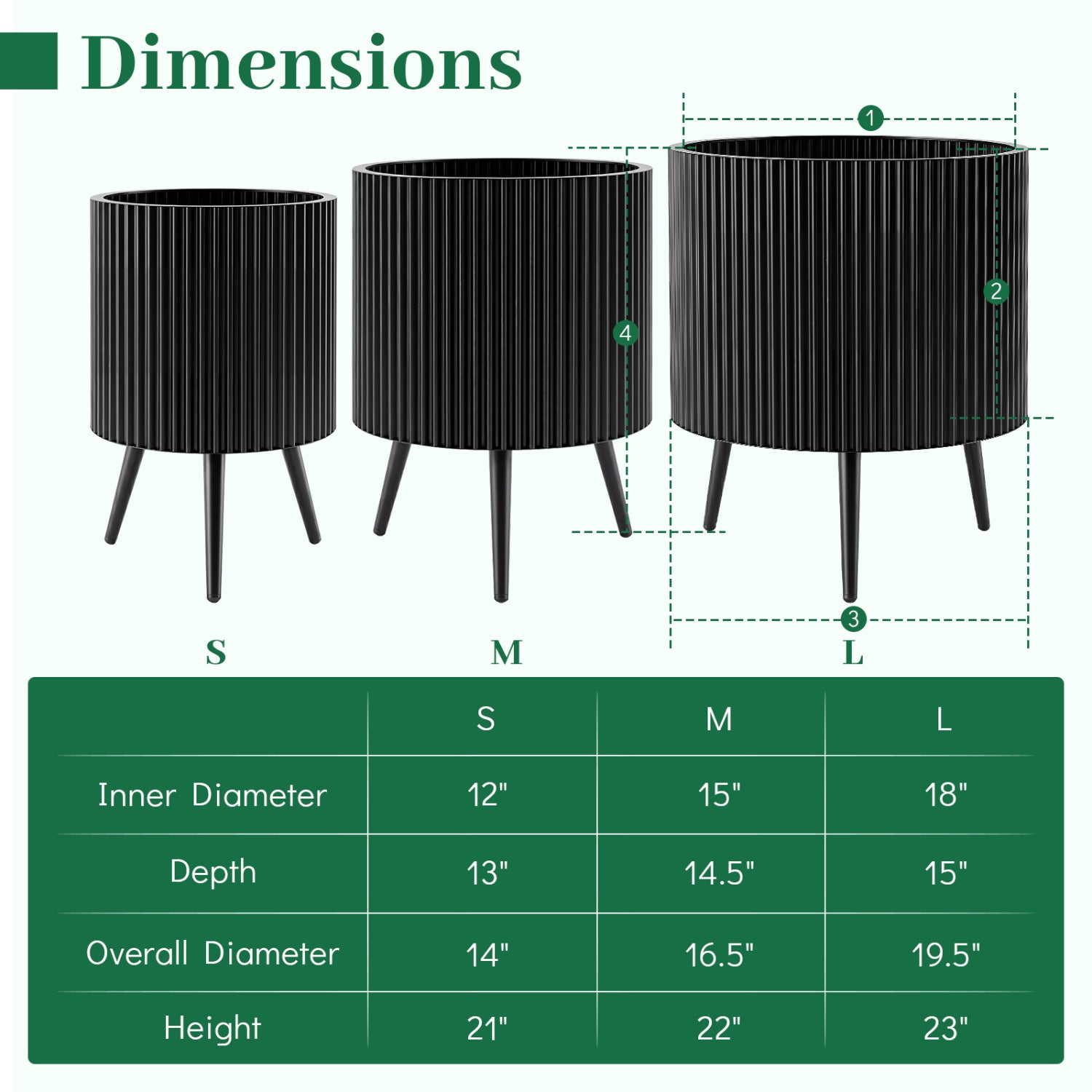 20 Inch Plant Pot With Stand, Tapered Legs Raised Garden Beds at Gallery Canada