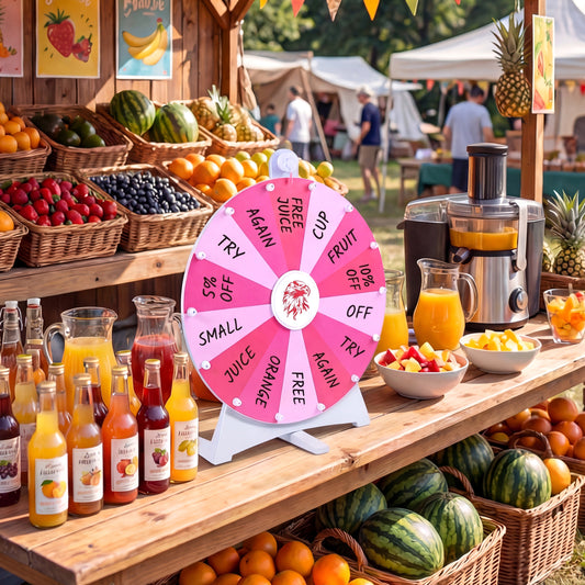 20 Inches 14 Slots Spin Wheel, Blackboard Marker, Pink Game Room Pink at Gallery Canada